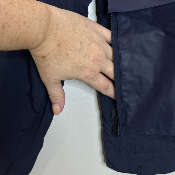 Cole Haan Nylon Rubberized Pocket Windbreaker Jacket Navy Women's Size Small NWT - Picture 6 of 13